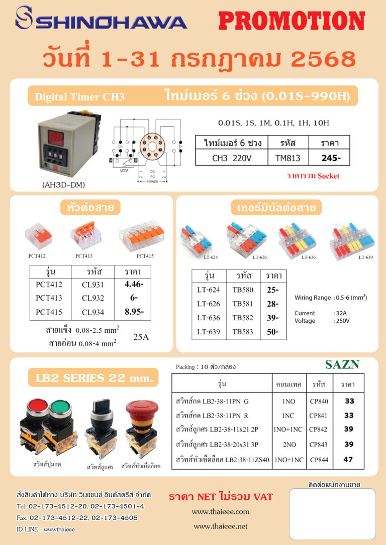โปรโมชั่น : 1-31 กรกฏาคม 2568 - บริษัท วินแชนซ์ อินดัสตรีส์ จำกัด
